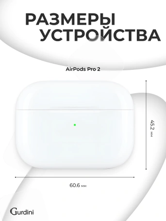 Чехол Gurdini силиконовый для наушников Apple Airpods Pro 2 прозрачный