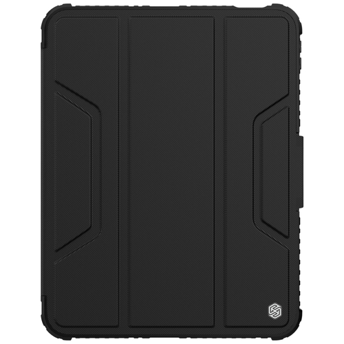 Чехол книжка черного цвета от Nillkin для iPad 10.9 с 2022- года и iPad 11 (A16) с 2025-, серия Bumper Pro, с защитной шторкой для камеры