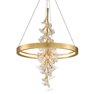 Corbett Jasmine Chandelier, 71 cm, Gold Leaf