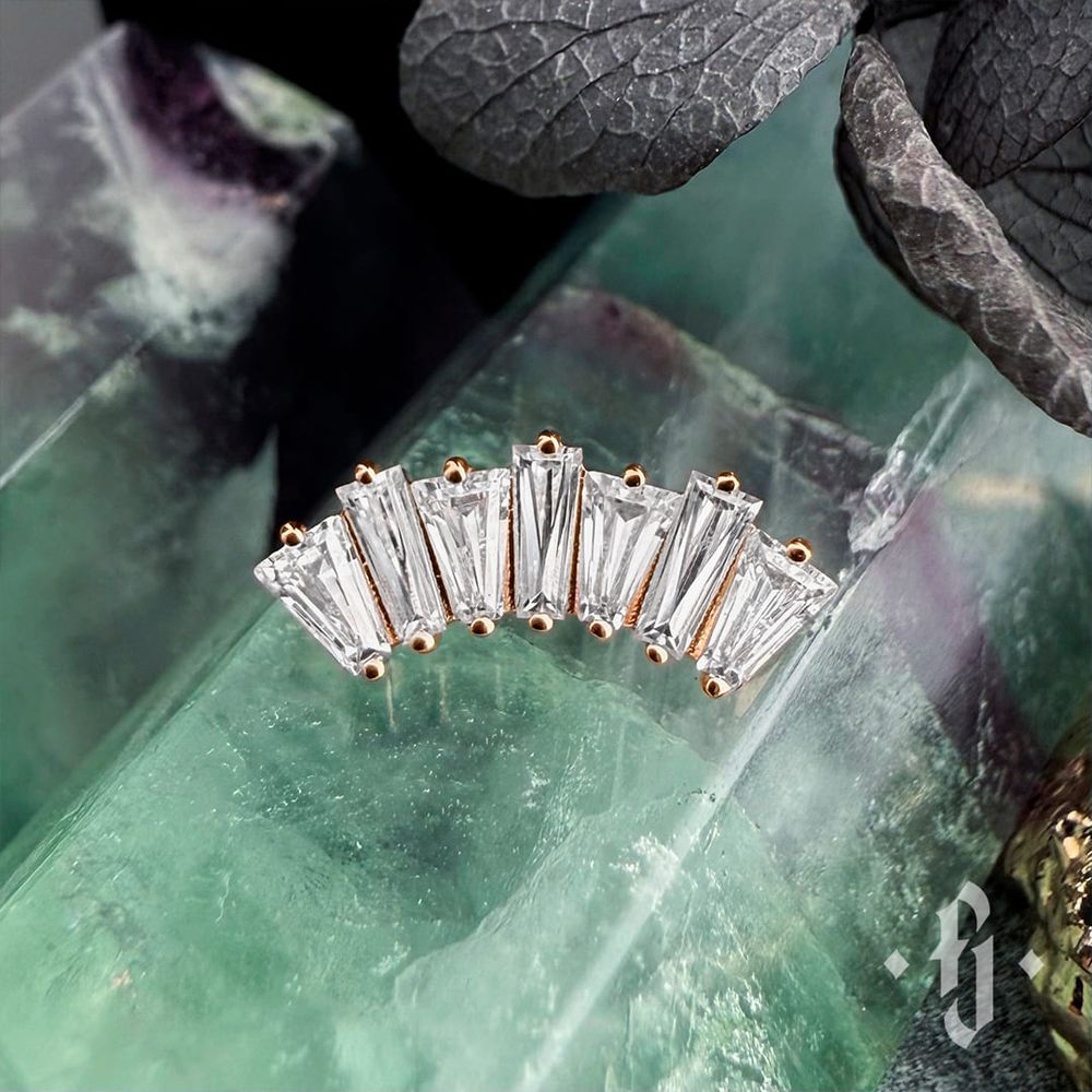 Кластер "Diadem" - Розовое золото - White CZ