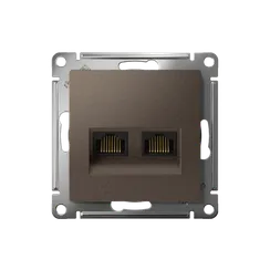 Розетка компьютерная RJ45 + RJ45 Cat 5e Systeme Electric AtlasDesign Мокко ATN000685