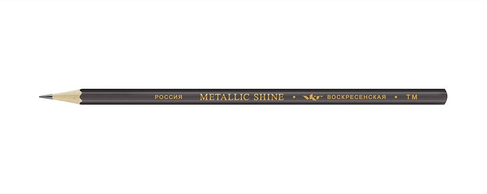 Карандаш чернографитный ТМ (HB) 12 шт, 12Д-1601 графит Metallic shine, ВКФ MS01-12Д