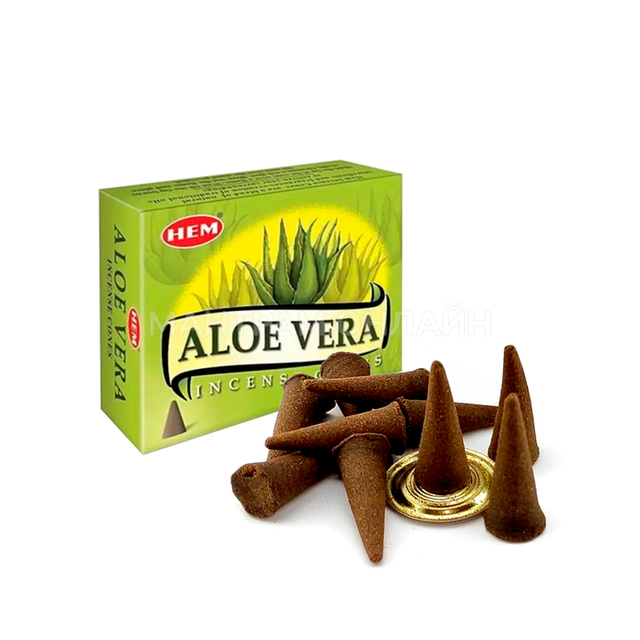 HEM Aloe Vera Благовоние-конус Алоэ вера, 10 шт