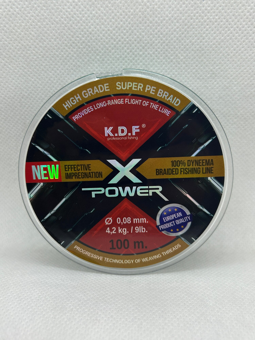 Шнур плетеный X-Power, диаметр 0.08мм, длина 100м, разрывная нагрузка 4.3 кг