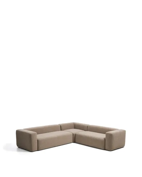 Угловой диван Blok из коричневой синели, 5 мест, 320 x 290 см