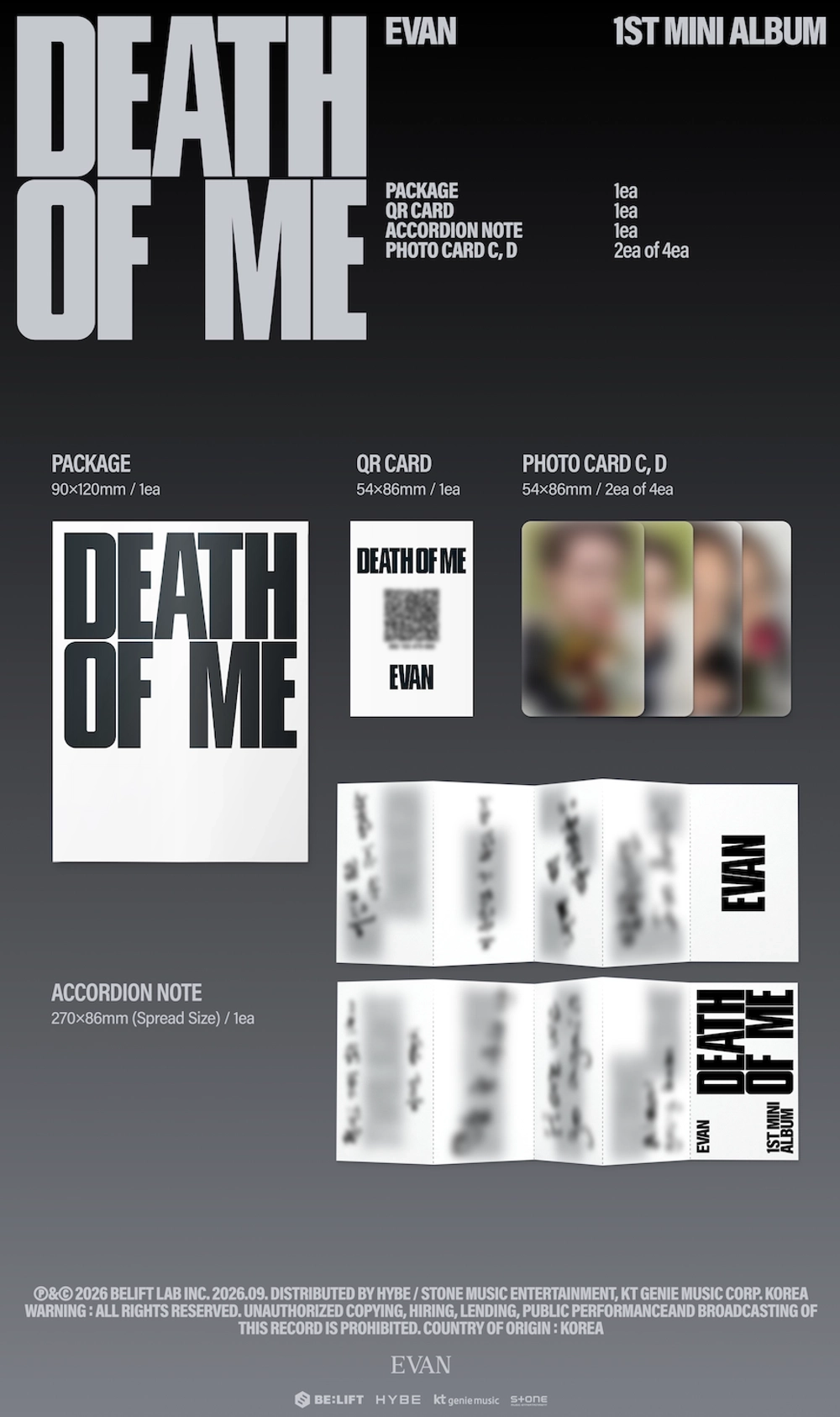 Альбом EVAN - DEATH OF ME (Weverse Albums ver.)