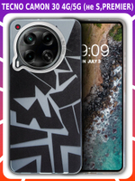 Дизайнерский чехол из пластика для TECNO CAMON 30 4G (не 5G / PRO!) с усиленной защитой камеры и глянцем
