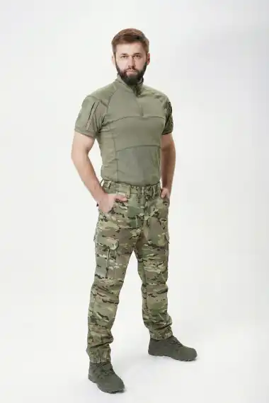 Джоггеры камуфляжные с резинкой анатомического кроя Soft Shell
