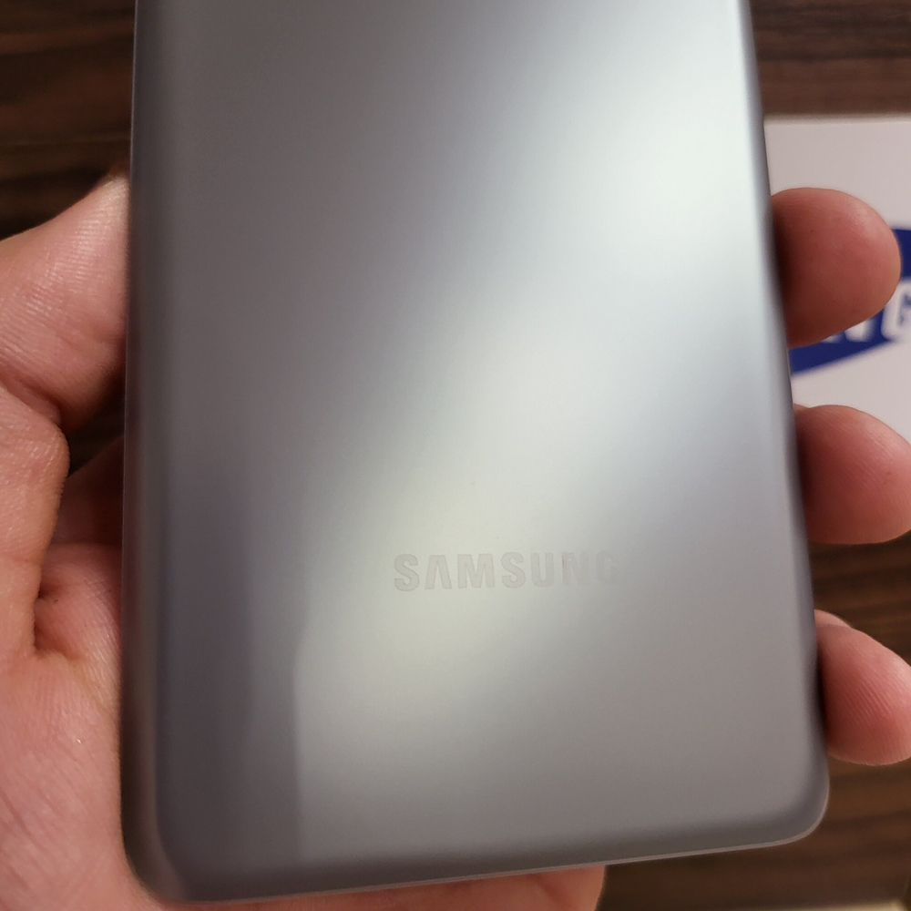 Крышка для Samsung S21 Ultra - задняя стеклянная панель "хорошее качество" (серого цвета)