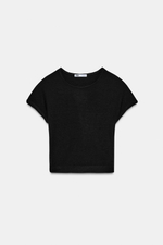 ФУТБОЛКА CROPPED С КОРОТКИМИ РУКАВАМИ — ZARA