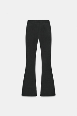 ZARA БРЮКИ FLARE ИЗ ИНТЕРЛОКА, ЧЕРНЫЙ