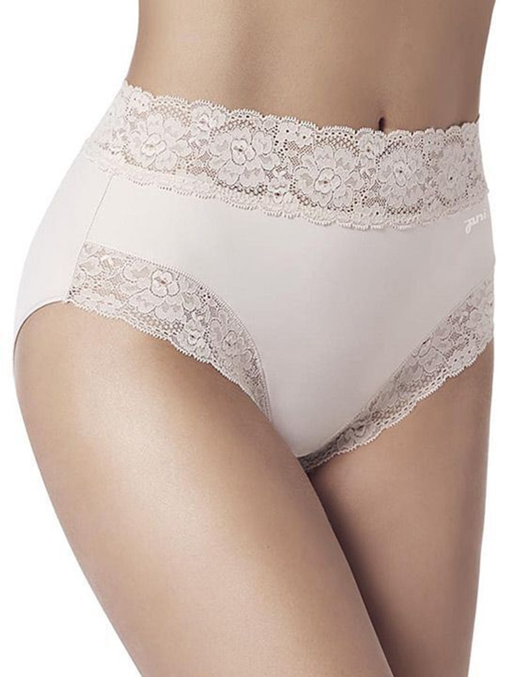 Высокие трусики-слипы с широкой кружевной оторочкой Dolce Micro (Размер: XL) (Цвет: черный)