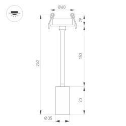 Светильник LGD-PERISCOPE-R35-6W Day4000 (BK, 24 deg, 230V) (Arlight, IP40 Металл, 5 лет) 045193