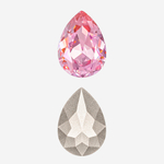 Кристалл Капля (Drop), оттенок "Розовый кварц"/"Rose Quartz", 14*10мм