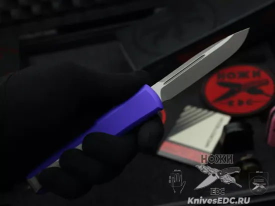 Microtech Ultratech S/E - нож автомат., фиолет. алюм. рук-ть, клинок апокалиптик