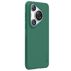 Усиленный чехол зеленого цвета (Deep Green) от Nillkin c поддержкой зарядки MagSafe для Huawei Pura 70, серия Super Frosted Shield Pro Magnetic Case