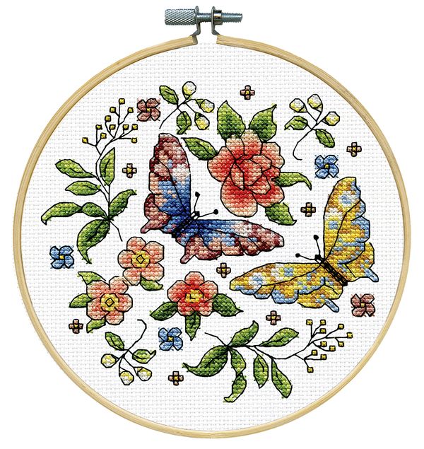 Набор для вышивания нитками Design Works, Бабочка, 20 см