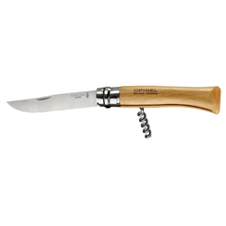 Нож Opinel №10, н/с, рукоять из бука, со штопором