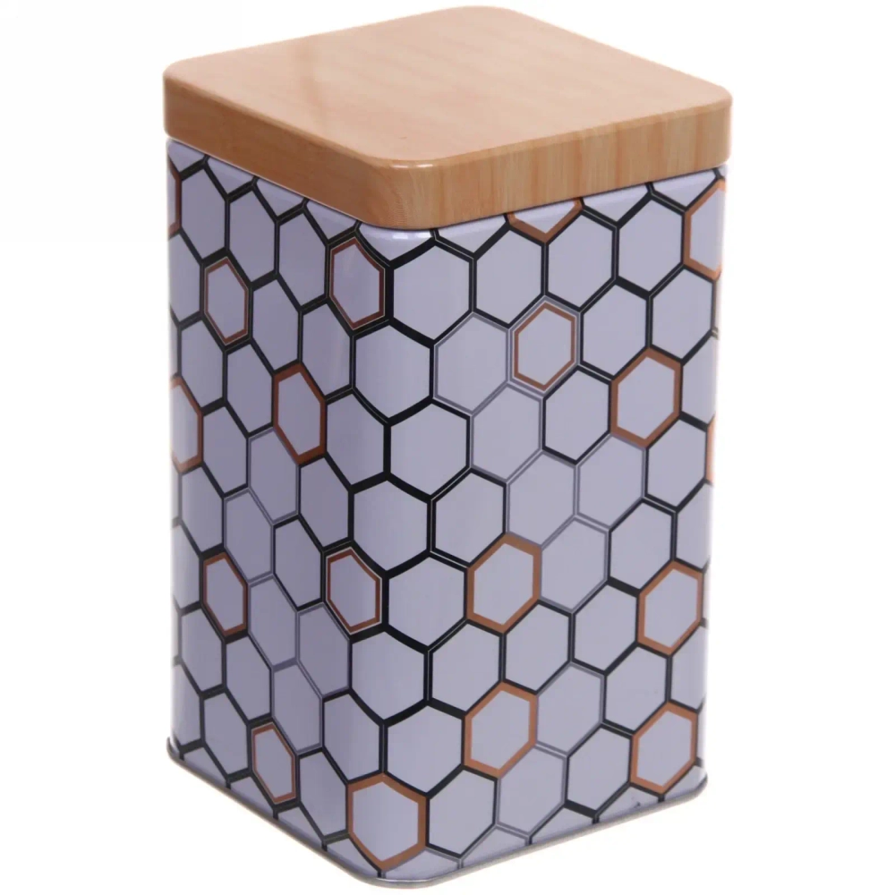 Банка для продуктов металлическая «Geometry» 1200мл 9*9*15см