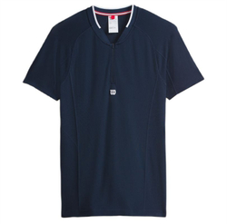 Мужское теннисное поло Wilson Players Seamless Zip Henley 2.0 — classic navy