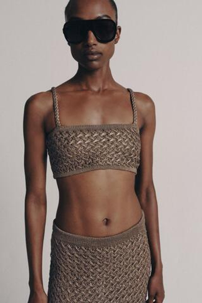 УКОРОЧЕННЫЙ ТОП С ТЕКСТУРНОЙ ВЯЗКОЙ — ZARA
