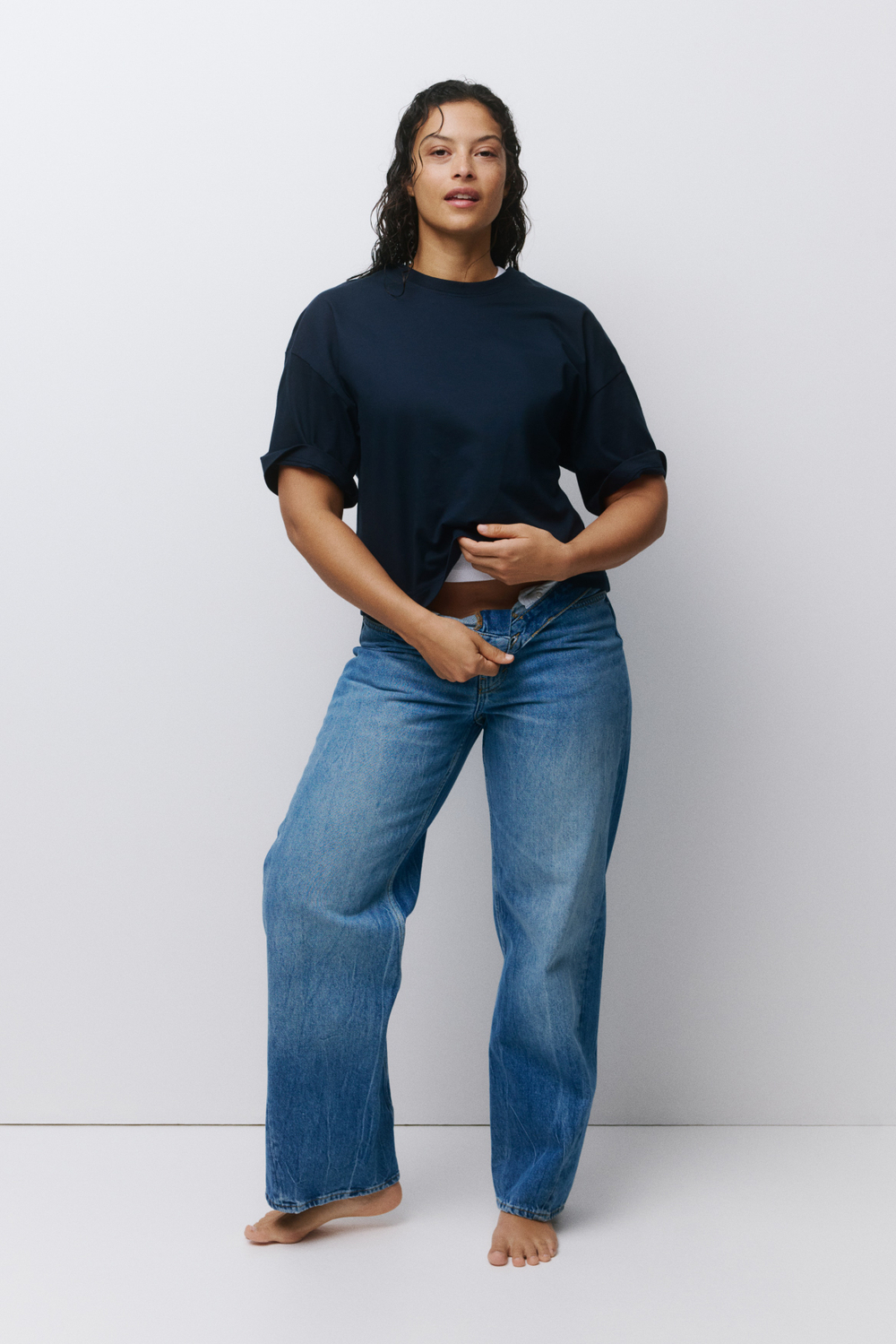 Короткая широкая футболка - H&M