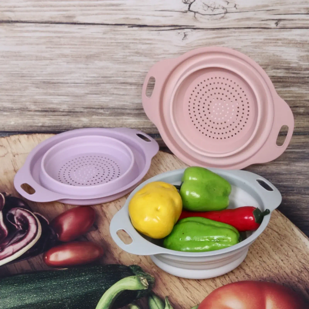 Дуршлаг пластиковый складной 19*24см, микс цветов