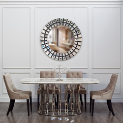 Стол обеденный 180x100x76см Garda Decor светло-серый искусственный камень