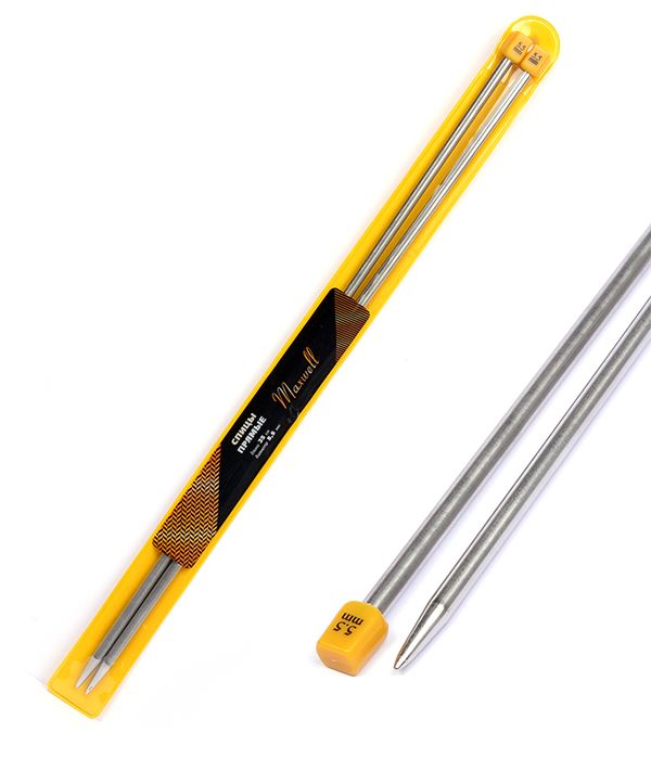 Спицы прямые Maxwell Gold, металл, 35-55 ⌀5,5 мм, 35 см (2 шт)