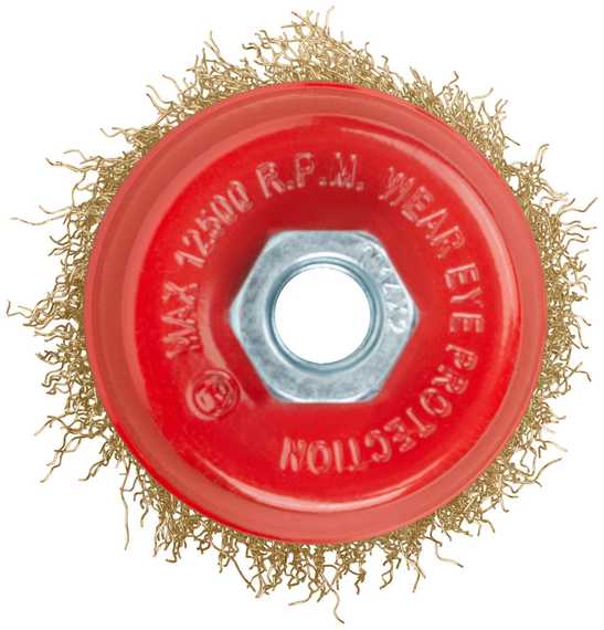 Корщетка-чашка, 75 мм, М14, латунированная проволока FIT IT 39267