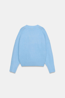 ZARA МЯГКИЙ СВИТЕР, ПАСТЕЛЬНО-СИНИЙ