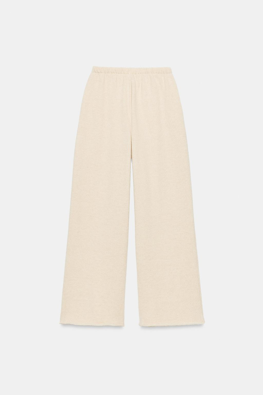 ZARA ФАКТУРНЫЕ БРЮКИ, СВЕТЛЫЙ ЭКРЮ