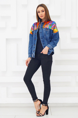 LIGVIANNI Джинсовая куртка Denim Jacket PRINT