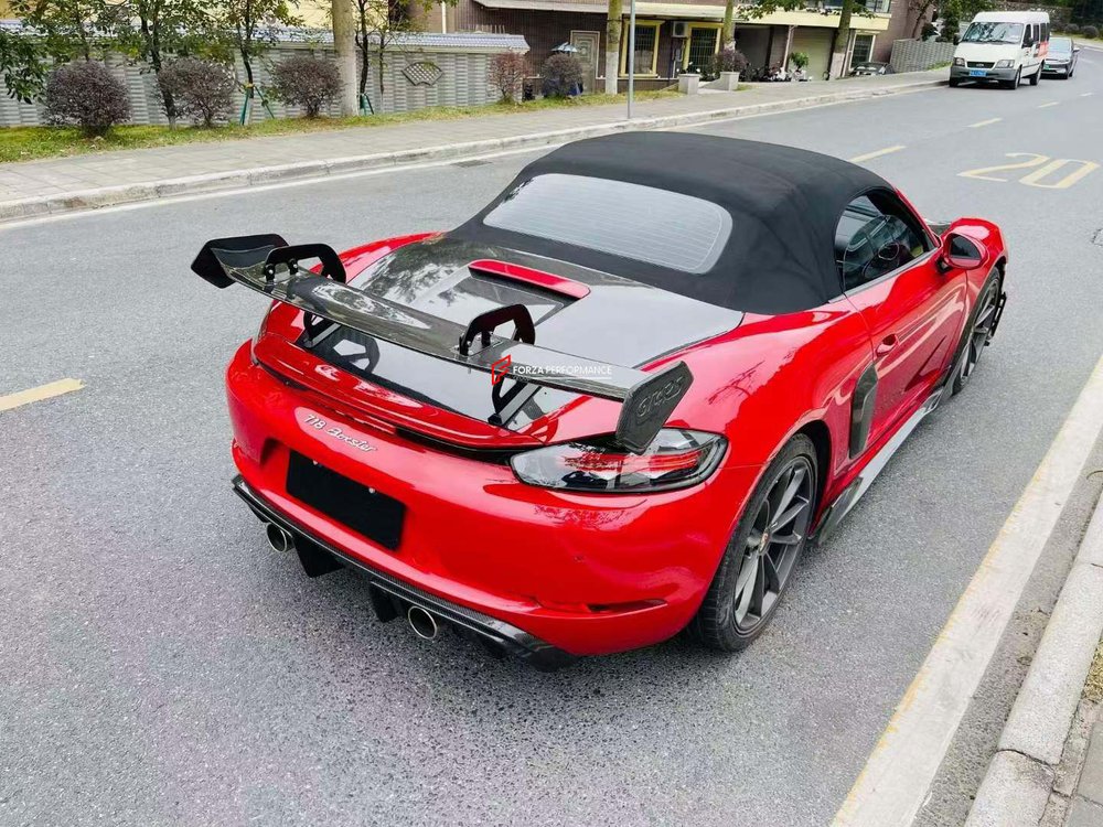 Карбоновый спойлер в стиле GT4RS для Porsche 718 982/981/987 Cayman/Boxster Порше