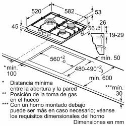 Газовая варочная панель Bosch PCC6A5I90