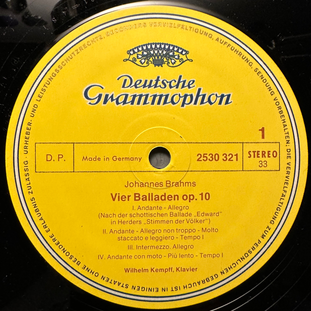 Брамс - Баллады соч. 10 / Шуман - Романсы (Германия 1973г.)