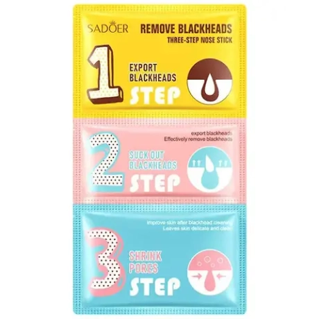 Трехшаговый набор для очищения носа Sadoer Remove Blackheads Three-Step Nose Stick, 21г