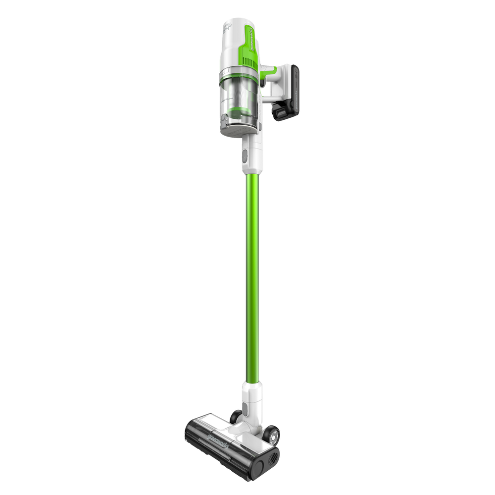 Пылесос вертикальный акк. Greenworks SV24532, 24V, б/щет, 350 Вт, 21 кПа, электрощетка, 3 насадки, LED, белый+зеленый, 1х4Ач и ЗУ (4702007UB)
