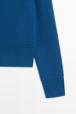 Massimo Dutti Короткий кардиган из 100% шерсти, синий