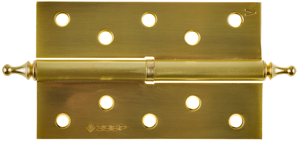 37605-125-3L Петля дверная разъемная, 1 подшипник, цвет мат. латунь (SB), левая, с крепежом, 125х75х2,5мм,2шт