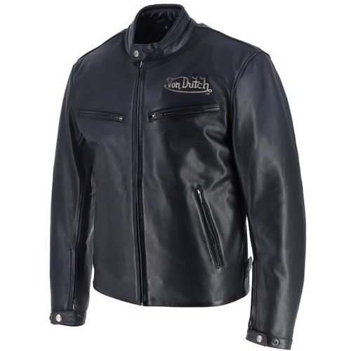 Купить Мотокуртка Кожаная Helstons Von Dutch - Basic Cuir Rag / Черный