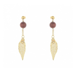 Серьги листья Ester Bijoux Лист F715C-G BR