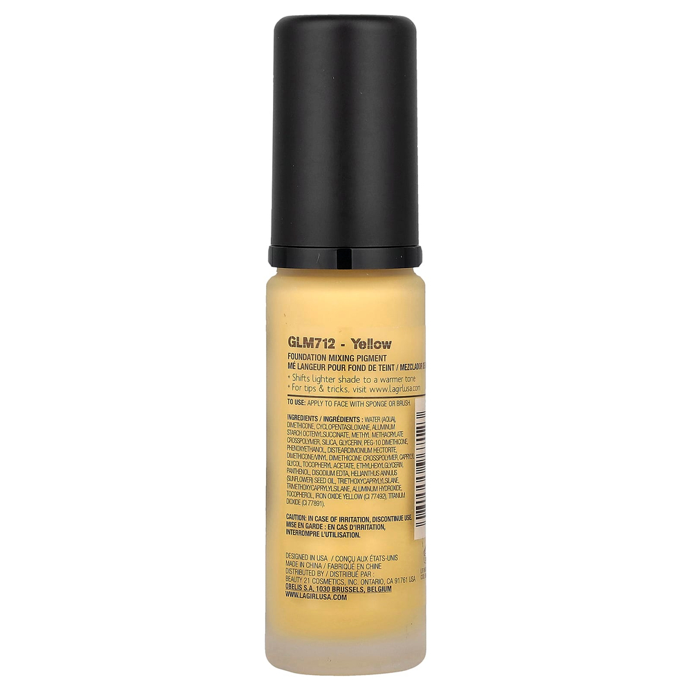 L.A. Girl, PRO. Color Foundation, пигмент для смешивания, GLM712 желтый, 30 мл (1 жидк. унция)