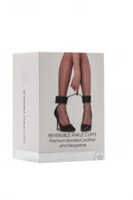 Чёрно-белые двусторонние оковы на ноги Reversible Ankle Cuffs (Цвет: черный с белым)