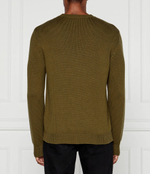 Хлопковый свитер Balmain - оливковый(DH1KD000 KG97)