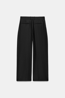 ZARA ШИРОКИЕ БРЮКИ ИЗ ШЕРСТИ — ZW COLLECTION, ЧЕРНЫЙ