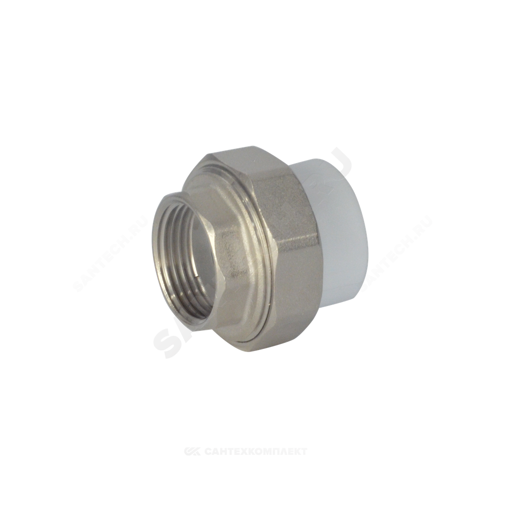 Муфта PP-R комбинированная разъемная белая Дн 20х3/4" ВР VALFEX 10155120