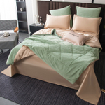 КПБ на резинке Сатин Velvet Premium с Одеялом VPR012, Евро, 4 наволочки, простынь 160*200*25