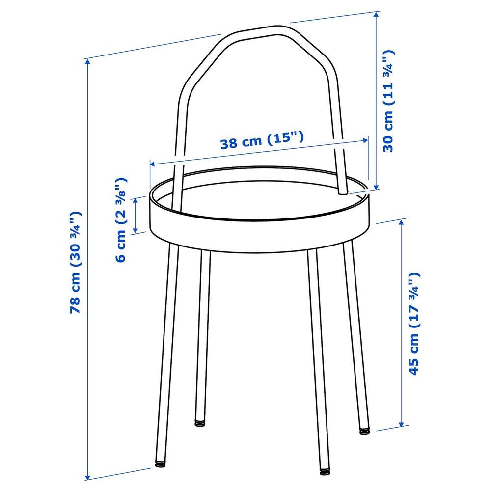 IKEA BURVIK  (ИКЕА БУРВИК)  -  Столик - черный 38 см