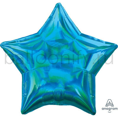 Фольгированная фигура, звезда, 19"/48СМ Переливы Cyan